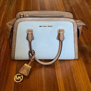 Michael Kors Canvas / Crocodile Leather Satchel